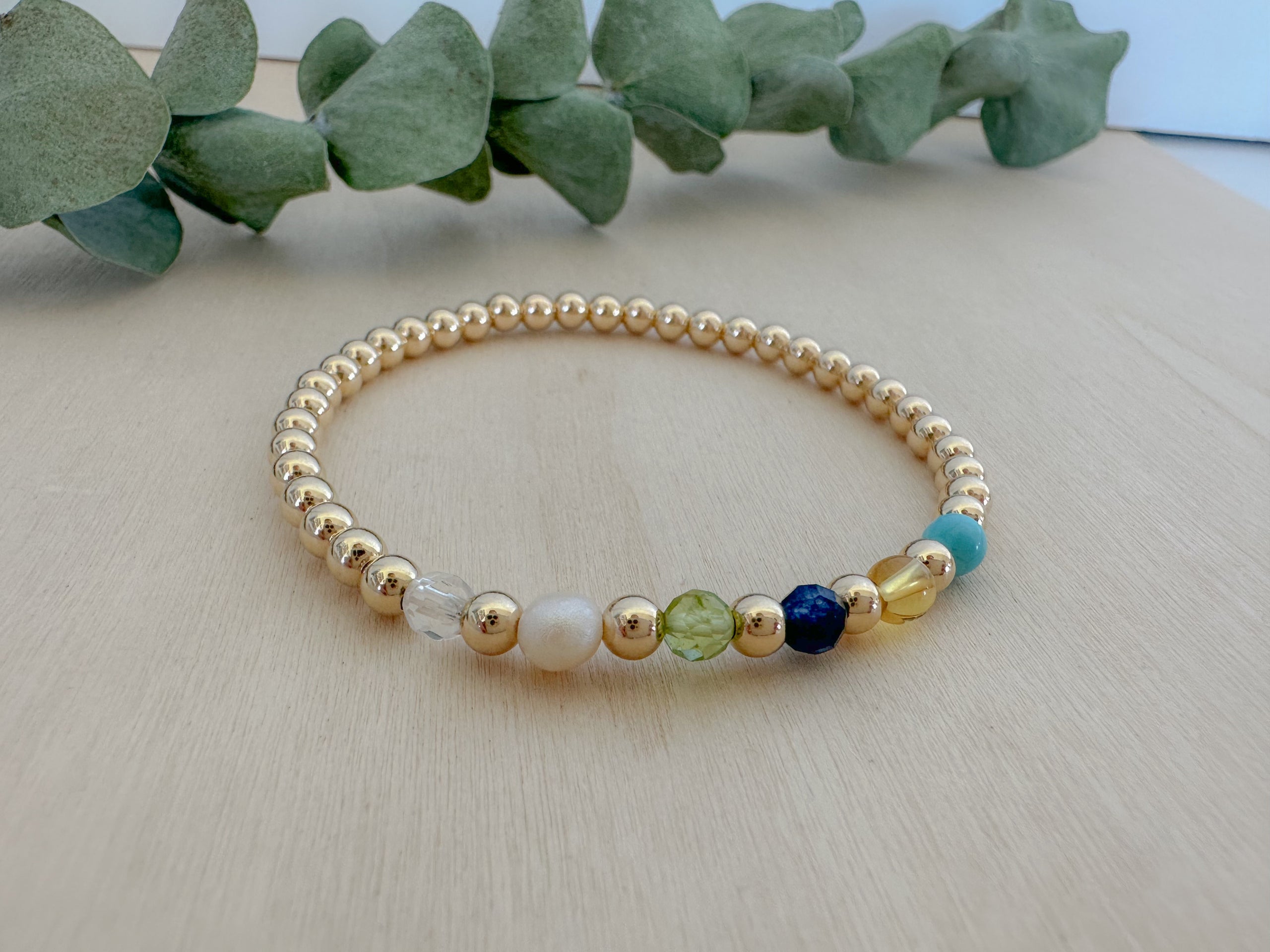 Family Birthstone Bracelet Amethyst Opal